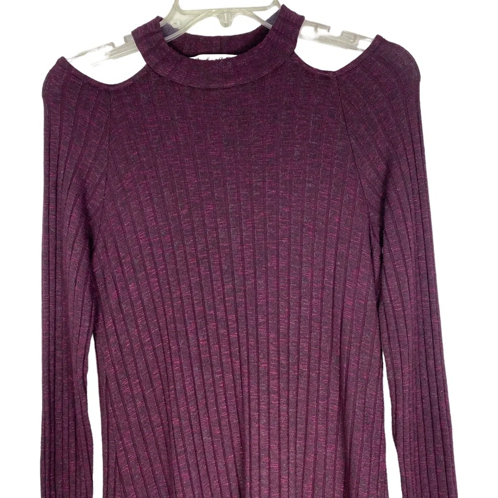 Michael Stars Ribbed Mini Dress Size M Jasper Boy Cut Out Mock Neck Office - Picture 11 of 12